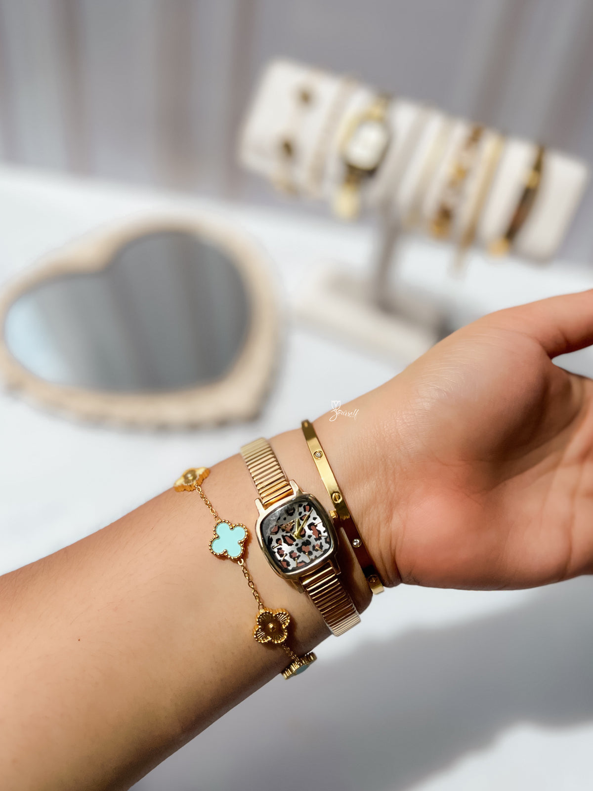 Reloj Vintage NAIDU Caja Leopardo (Brazalete ajustable)
