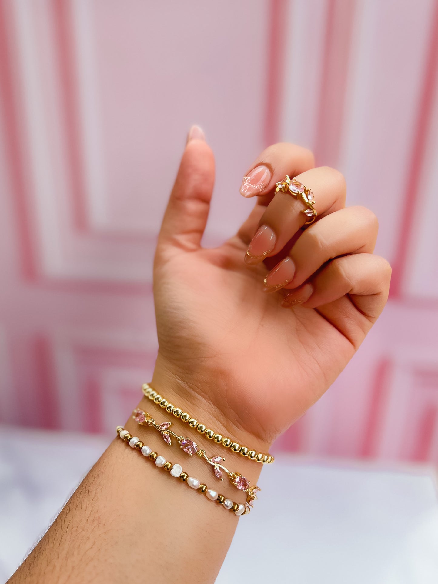 Pulsera Tulipán Rosa Ajustable