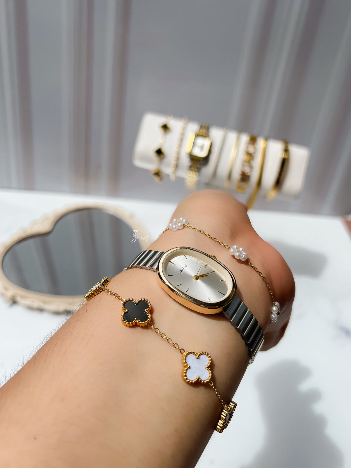 Reloj Vintage NAIDU Doble Tono (Brazalete ajustable)